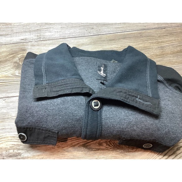 Howe full button long sleeve flap pocket High Collar‎ Designer BLK sweatshirt XL - Picture 10 of 10